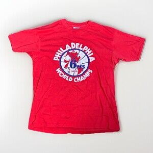 Vintage 80s Philadelphia 76ers Single Stitch T Shirt Sz XL Hanes Made In USA